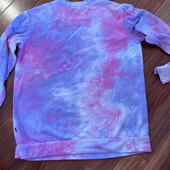 Pixie Lane dye long sleeve shirt with black smile face and iridescent splatter - Picture 2 of 3